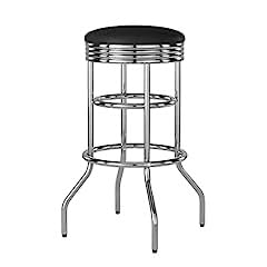 TRINITY Heavy Duty 30 Inch Backless Swivel Bar Stool, Black, Set of 2 customer photo 2