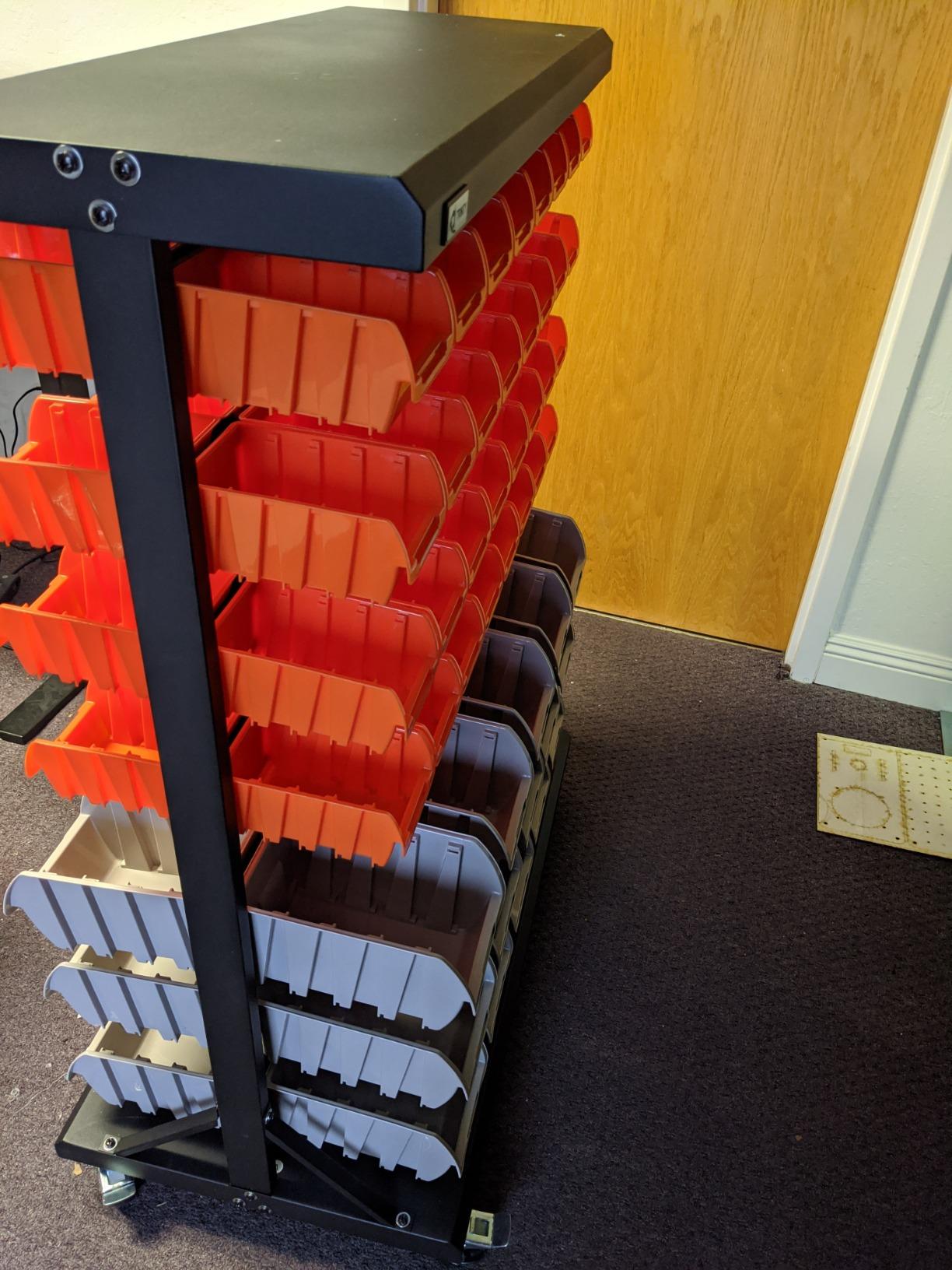 TRINITY Rolling Storage Bin Rack & Parts Organizer, 7-Tier Dual-Sided Bin Cart customer photo 2