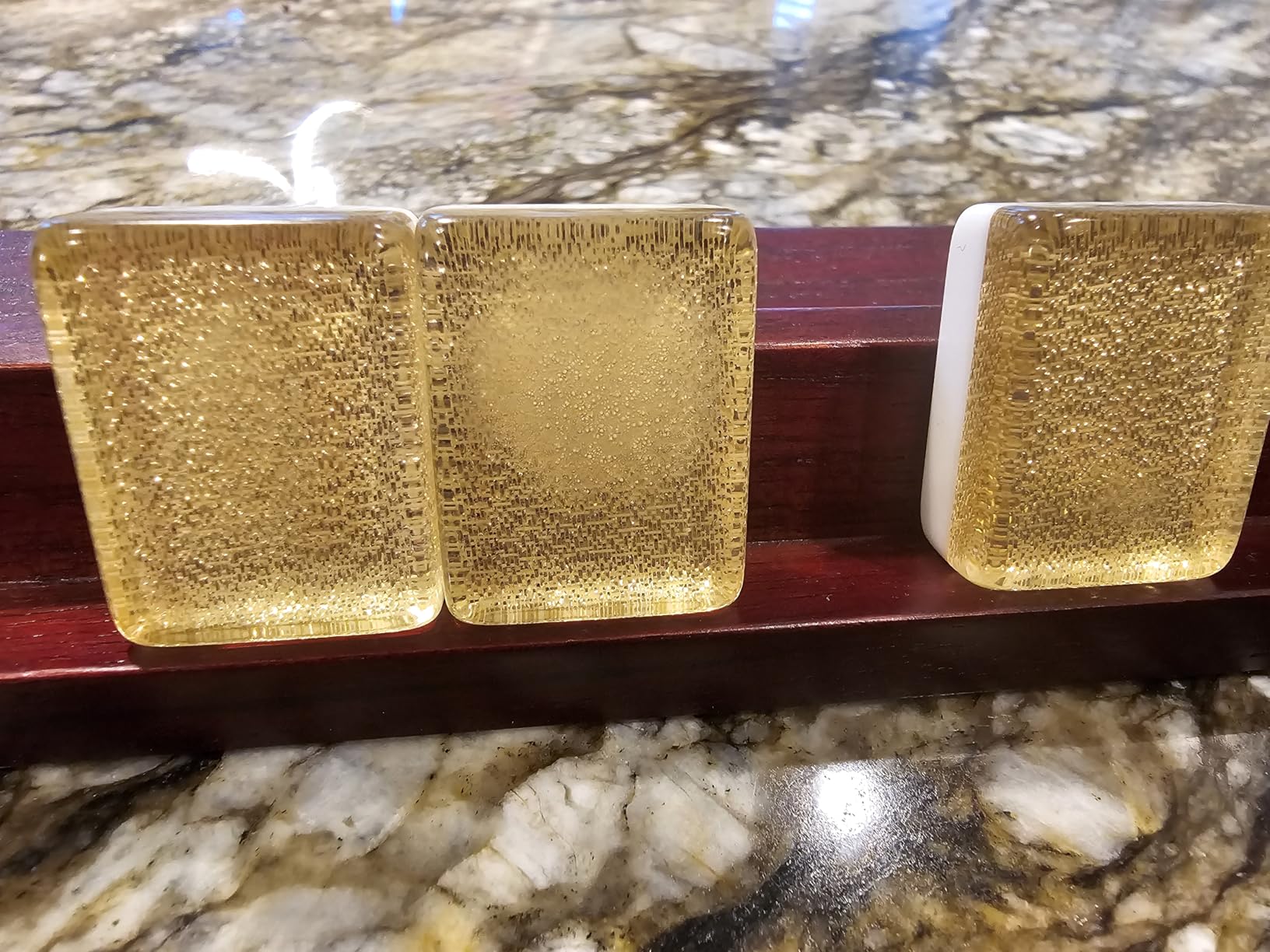 Yellow Mountain Imports American Mahjong Set, Golden Fortune with 166 Acrylic Mahjong Tiles, Inlaid Wooden Case, Racks and Other Accessories customer photo 2