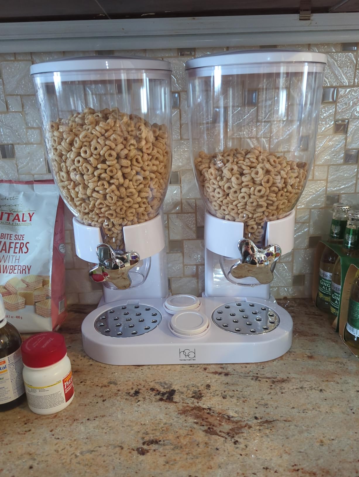 Zevro /GAT201C Indispensable Dry Food Dispenser, Dual Control, White/Chrome customer photo 2