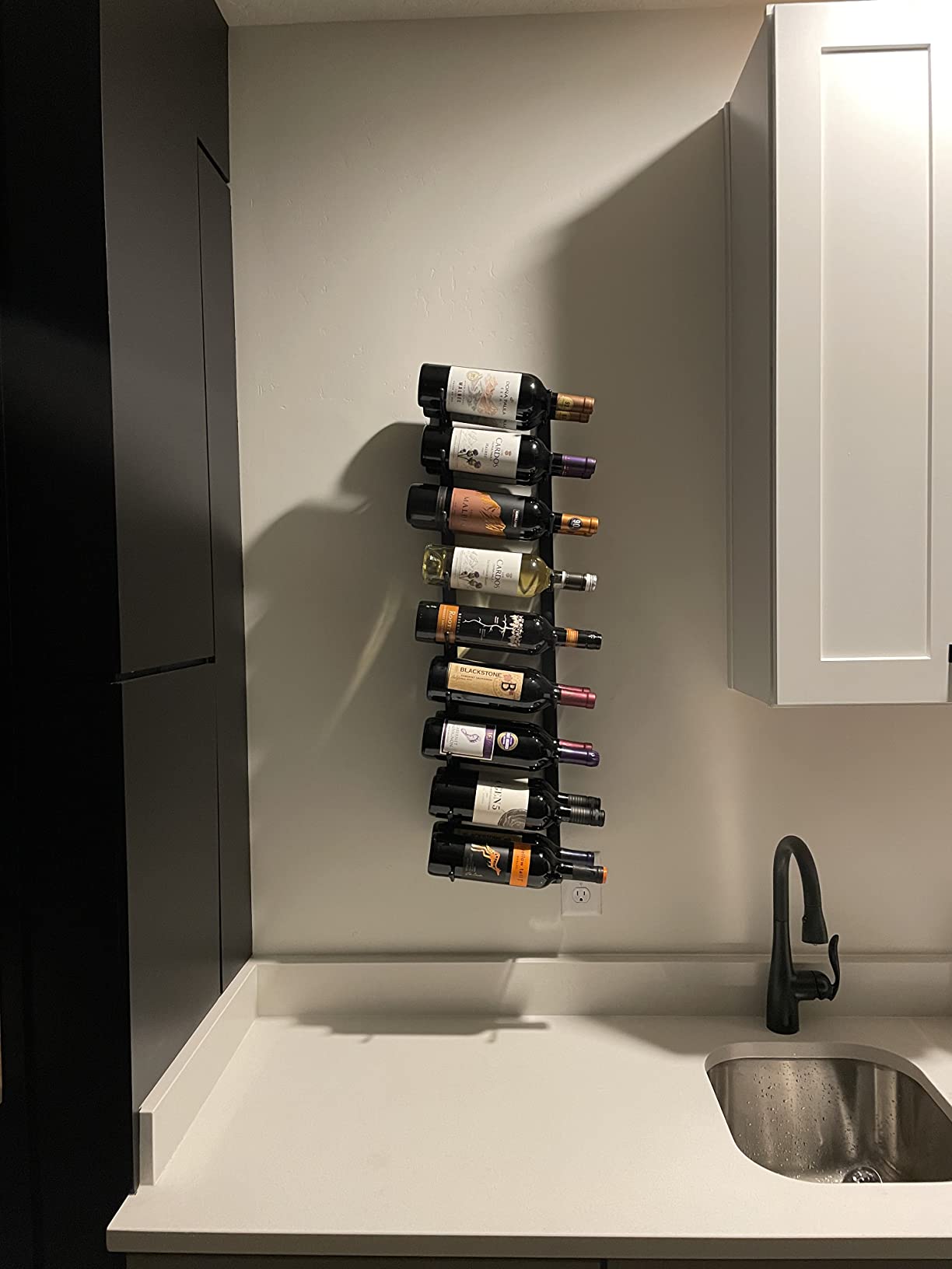 VintageView W Series Pro Wine Rack 3 - Triple Depth, Metal Wall Mounted Wine Rack - Modern, Easy Access Wine Storage - Space Saving Wine Rack with 27 Bottle Storage Capacity - (Matte Black) customer photo 1