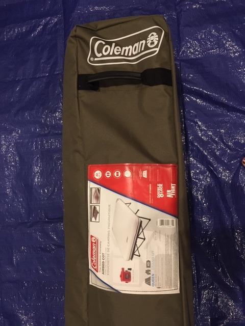 Coleman Queen-Size Airbed Cot Combination, Folding Air Mattress with Steel Frame & Side Table, Battery Pump Included, Great for Camping, Lounging, Elevated Sleeping, Guests, & More customer photo 1