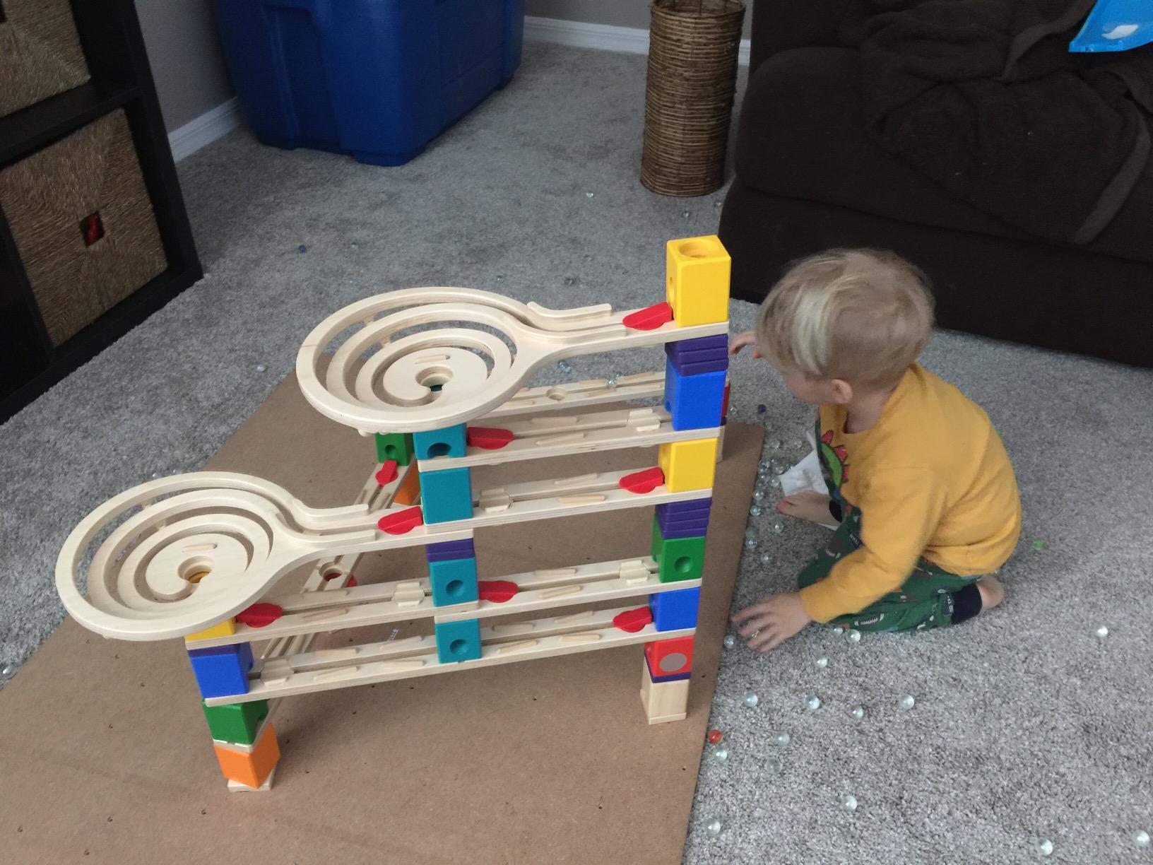 Hape Wooden Quadrilla Marble Run Vertigo Construction with Instruction | 134-PIECE STEM Educational Learning Toys for Kids customer photo 1