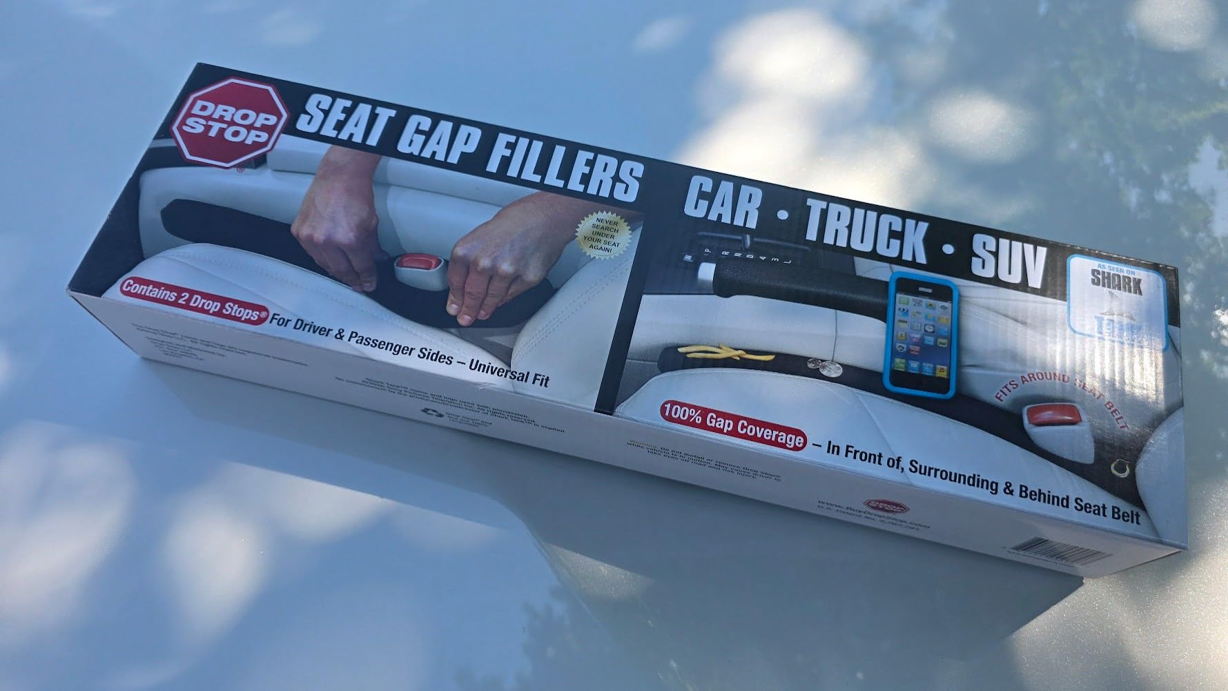 Drop Stop – 2 Original Car Seat Gap Fillers (Shark Tank) + Dash Pad + Light customer photo 1