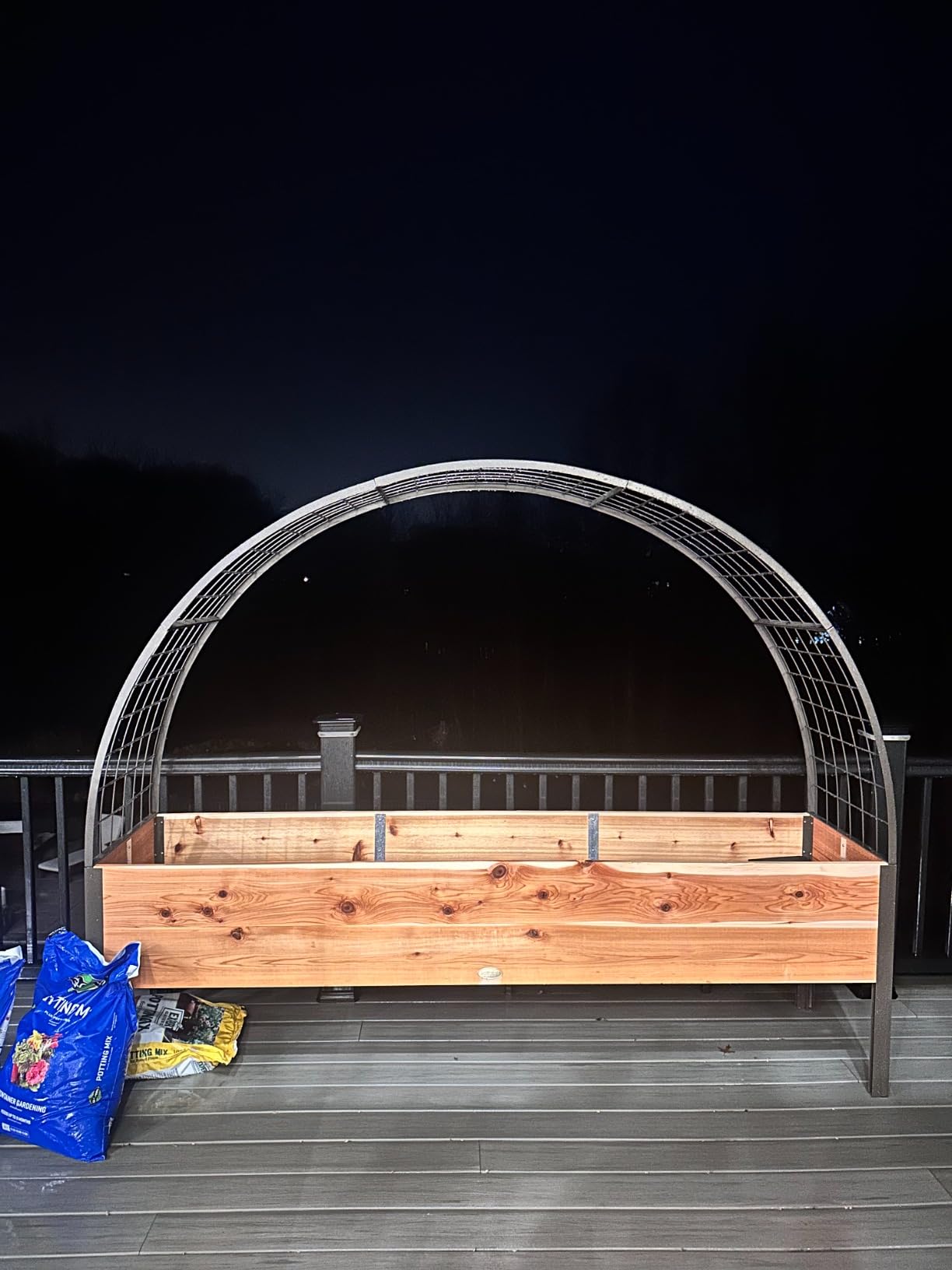 Gardener's Supply Company Elevated Cedar Raised Garden Bed 2' x 8' | Standing Planter with Heavy Duty Aluminum Corners for Outdoor Vegetable Flower Herb Planting customer photo 2