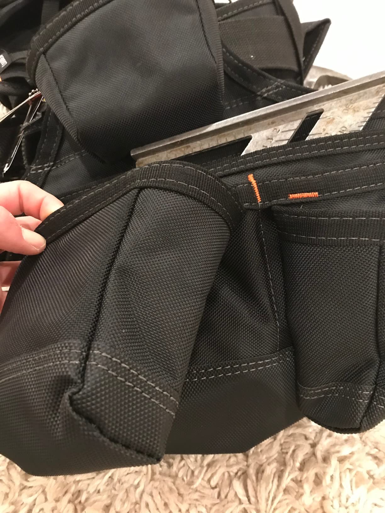 Dead On Tools - 1680 Denier Poly Carpenter’s Tool Belt with Suspenders (HDP400945) , Black customer photo 1