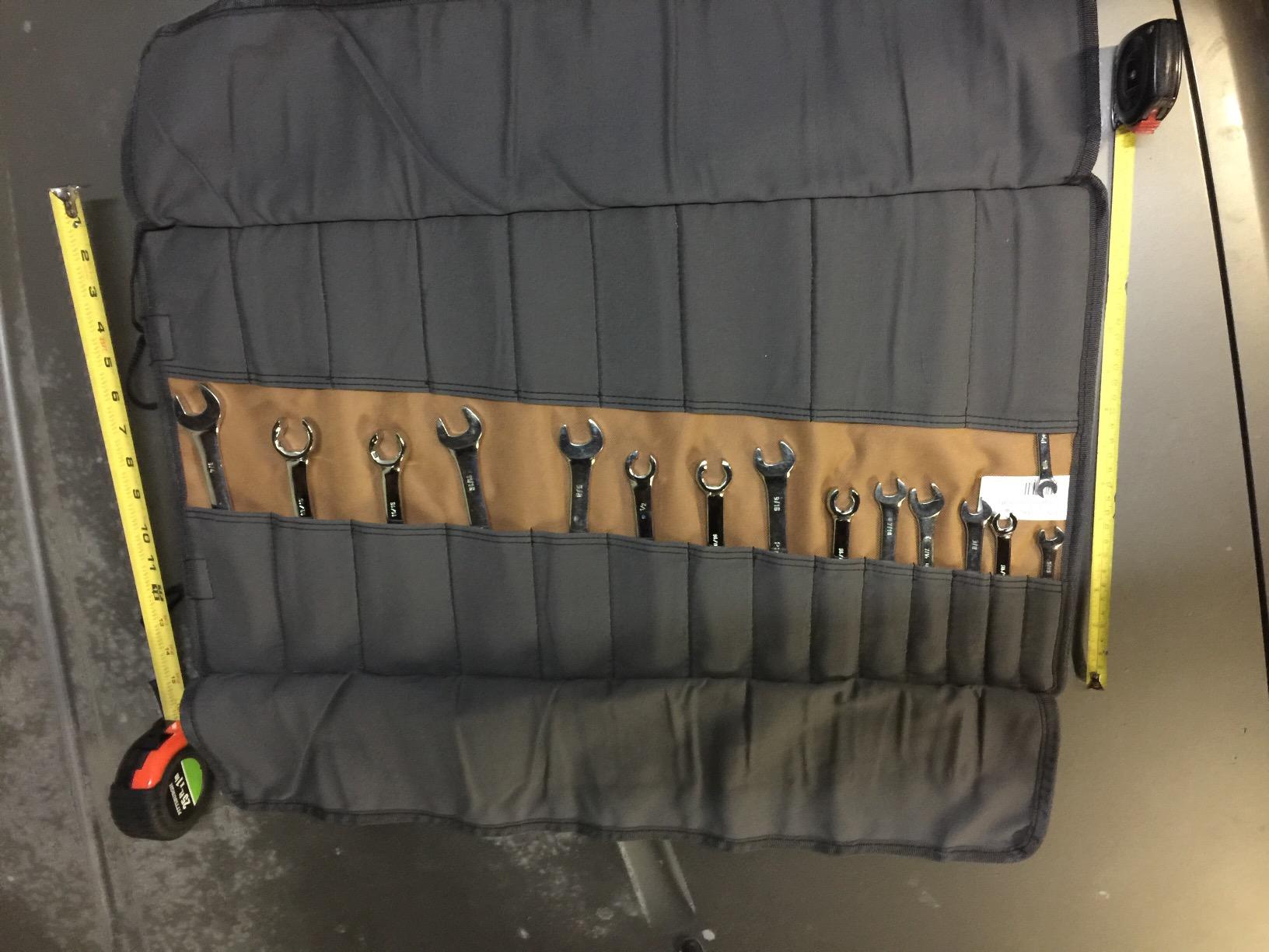 Dickies Large Wrench/Screwdriver Organizer Roll for Mechanics, 23 Tool Pockets, Durable Canvas Construction, 26 in. x 14.25 in. Unrolled, Black customer photo 2