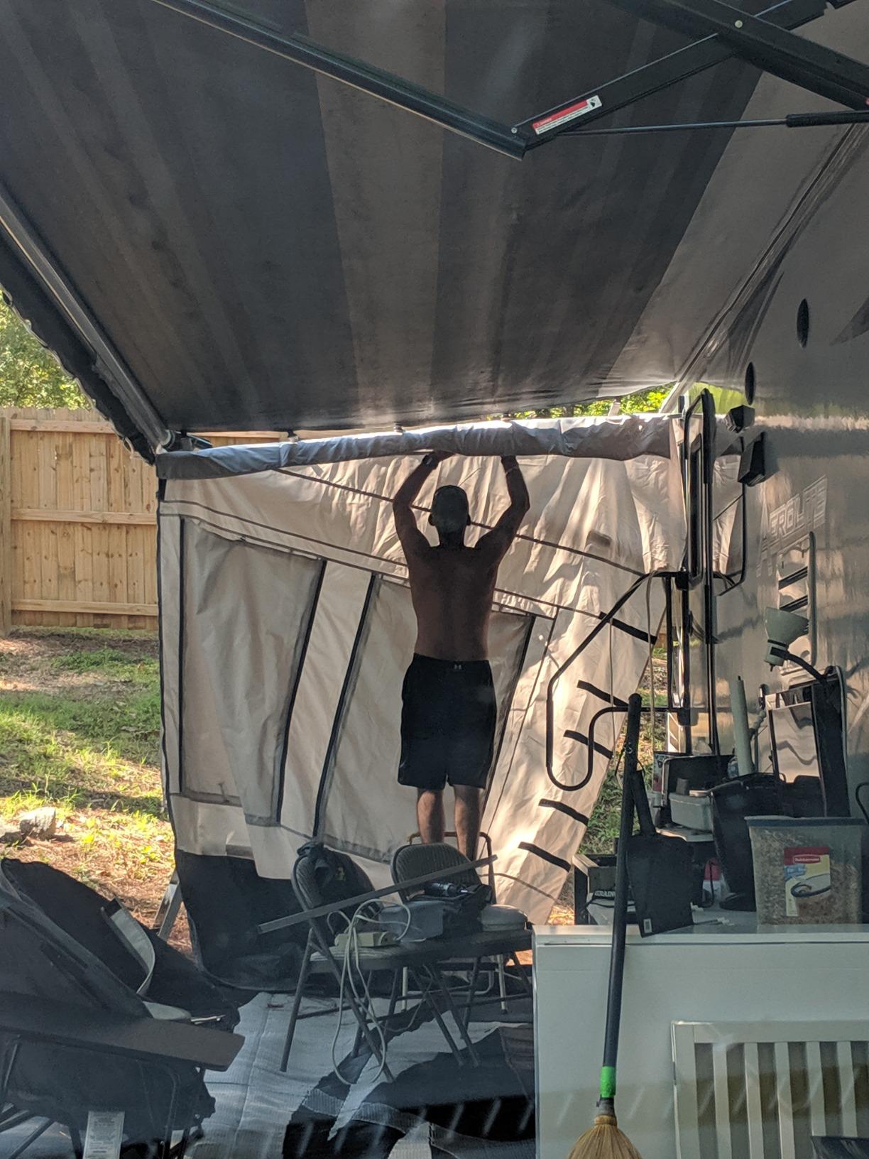 CAREFREE Buena Vista+ RV Awning Room Fits 16'-17' RV Awnings,Gray with Dark Gray Trim,211600A customer photo 2