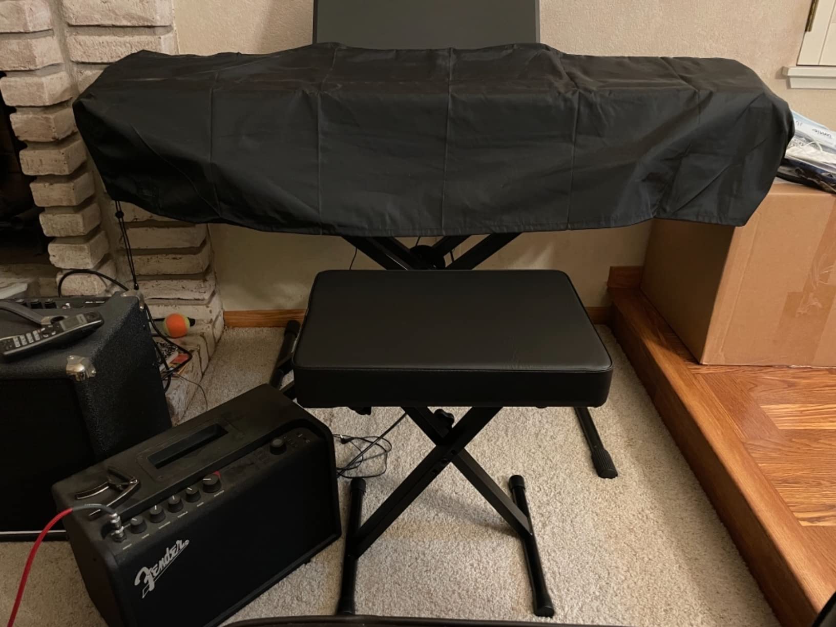 Yamaha OEM PKBB1 Adjustable Padded Keyboard X-Style Bench, Black, 19.5 inches customer photo 1