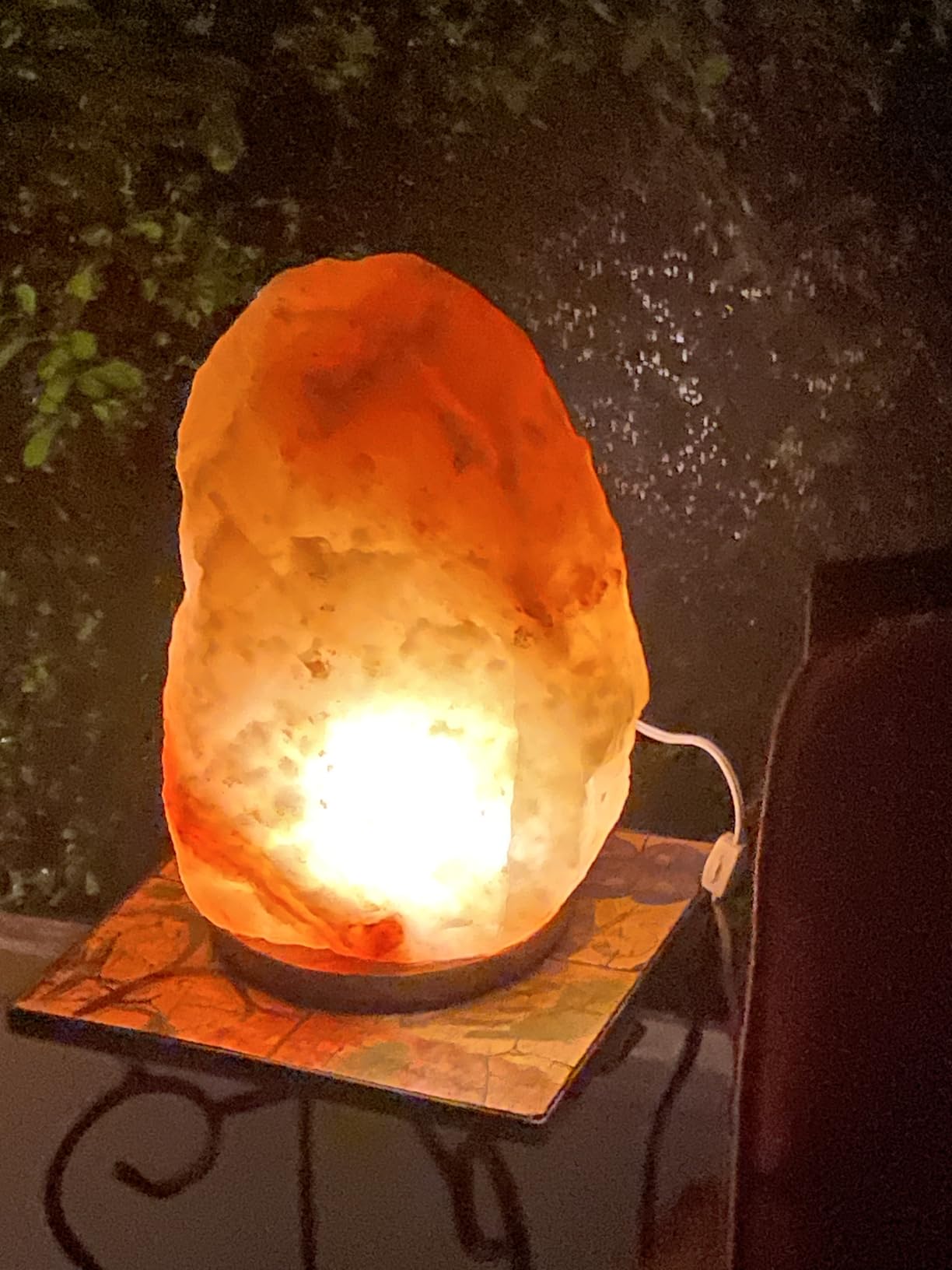 9-11lbs Natural Himalayan Salt Lamp with On/Off Cord & Wooden Base – Hand-Carved Pink Rock Salt Lamp for Home, Office & Relaxation Spaces customer photo 2