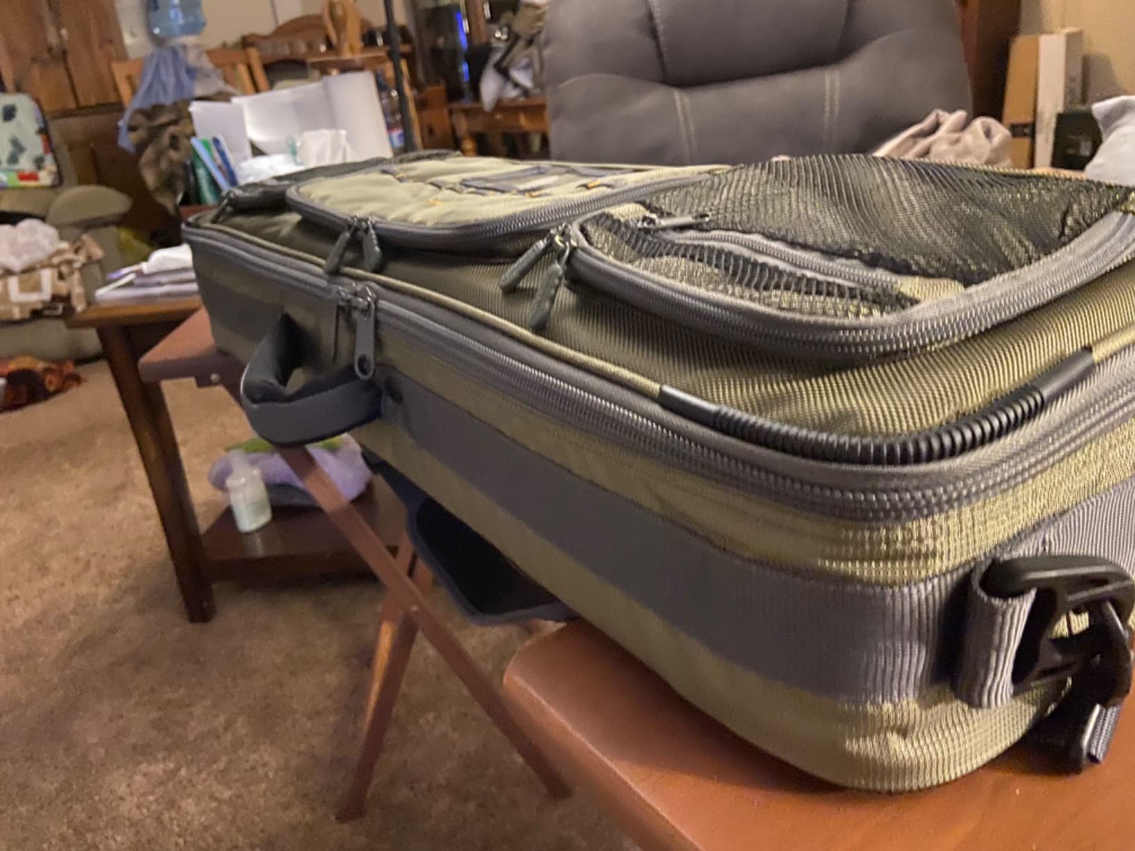 Allen Company Cottonwood Fly Fishing Rod & Gear Bag Case, Hold up to 4 Fishing Rods, Heavy-Duty Honeycomb Frame - Gray/Lime or Olive Green customer photo 2
