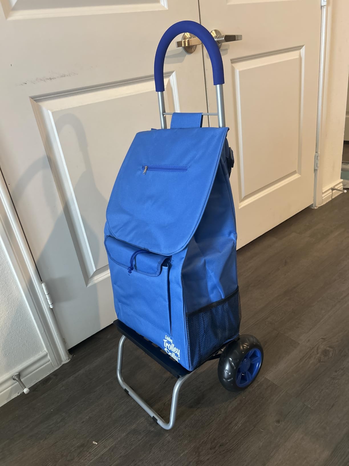 dbest products Trolley Dolly Black Foldable Shopping cart for Groceries with Wheels and Removable Bag and Rolling Personal Handtruck Standard customer photo 1