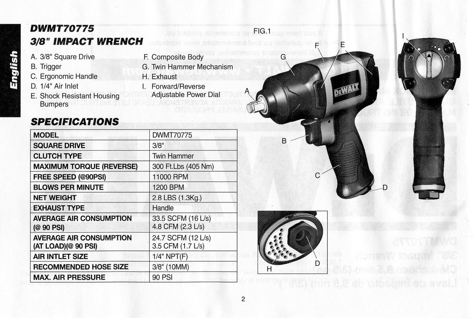 DEWALT 1/2-Inch Drive Impact Wrench, Yellow, Black, Pneumatic (DWMT70774) customer photo 2