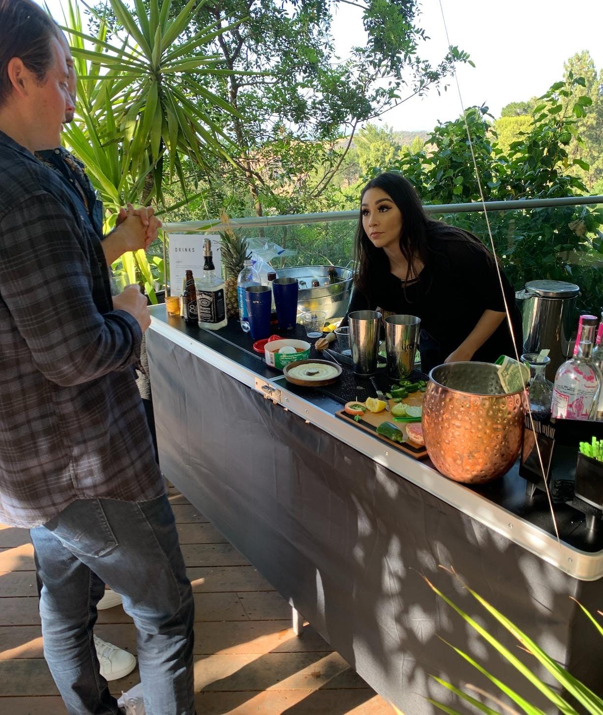 Trademark Innovations Portable Bar Table, Black customer photo 1