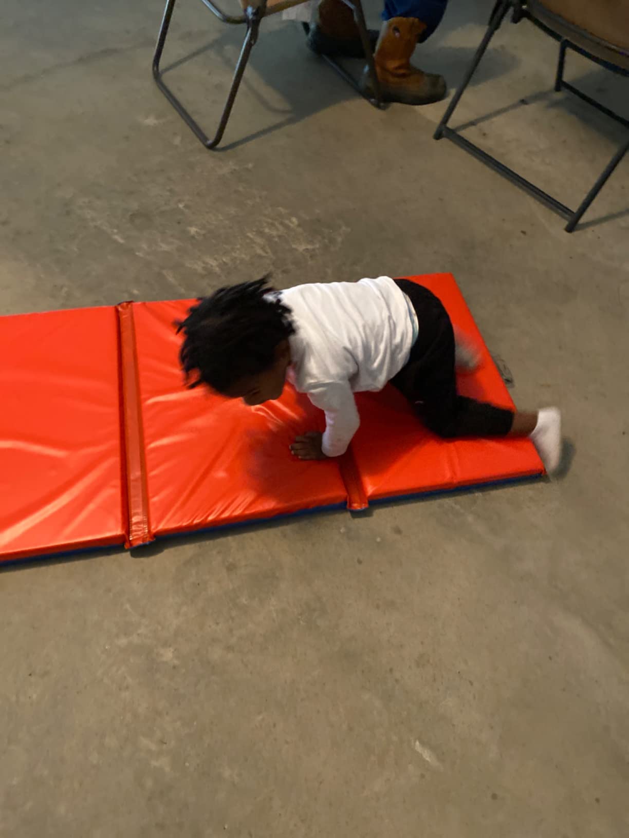 ECR4Kids Premium Folding Rest Mat, 3-Section, 2in, Sleeping Pad, Blue/Red customer photo 2