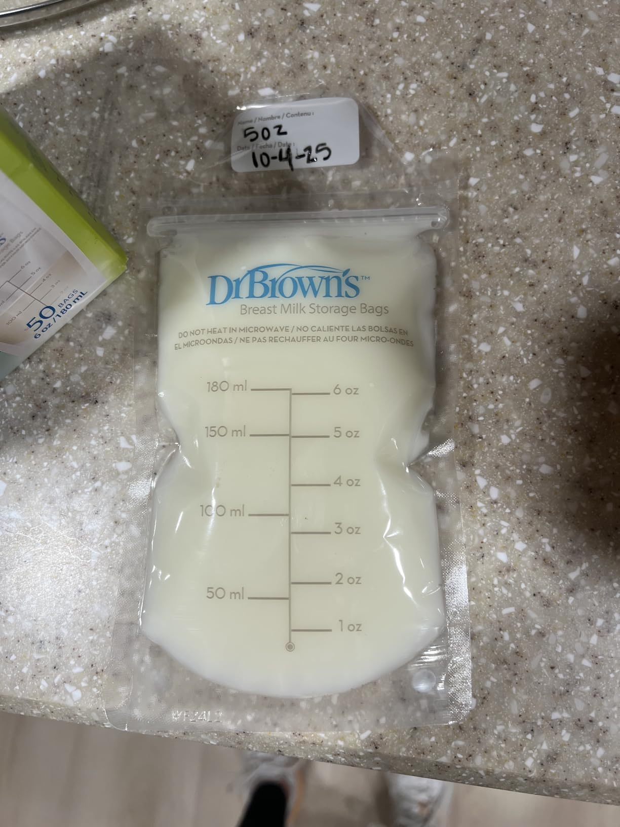 Dr. Brown’s Breast Milk Storage Bags, Disposable and Durable Bags for Freezing & Heating Breast Milk, (50ct) 6 oz Bags, BPA free customer photo 2