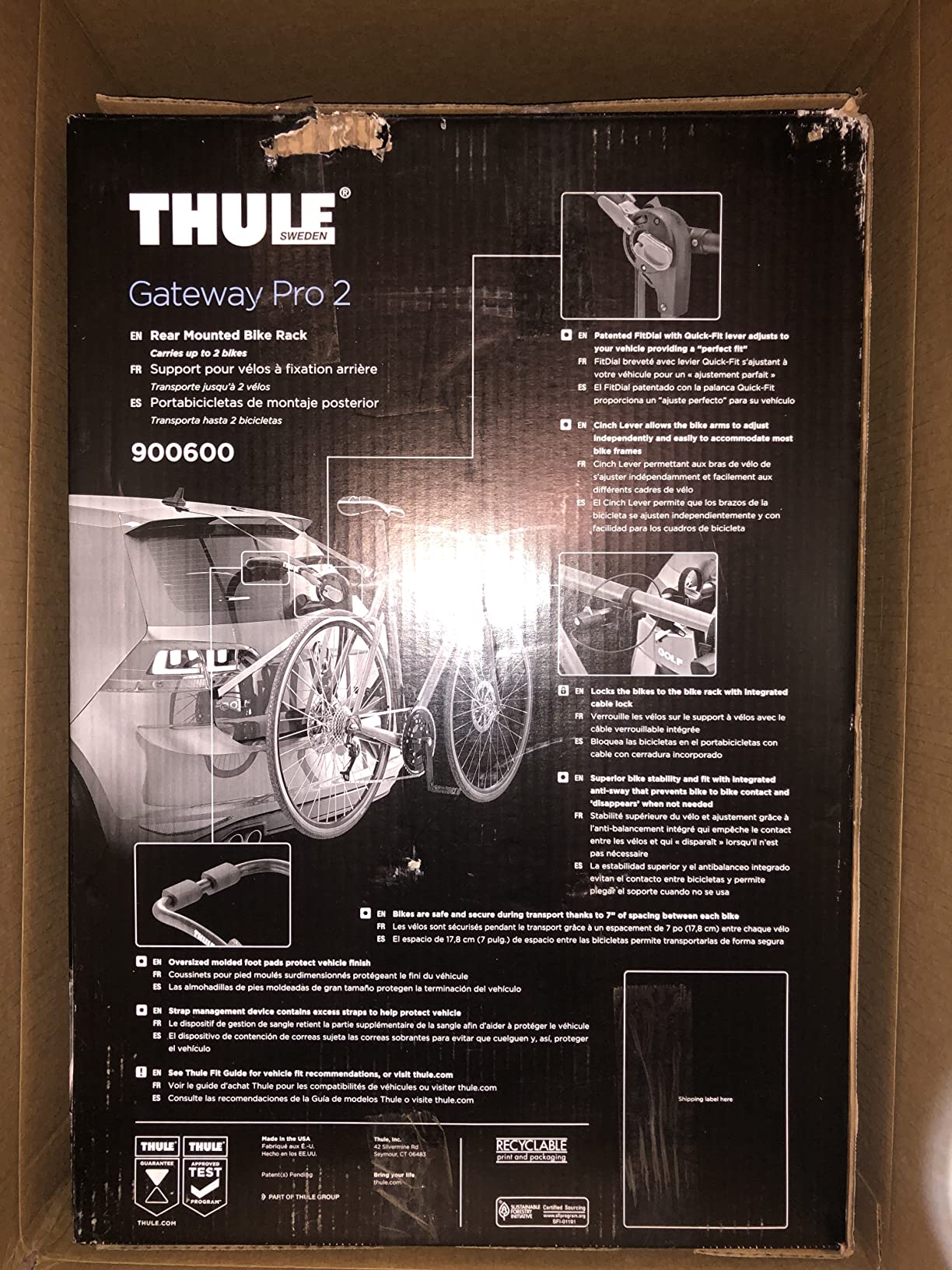 Thule Gateway Pro Trunk Bike Rack customer photo 2