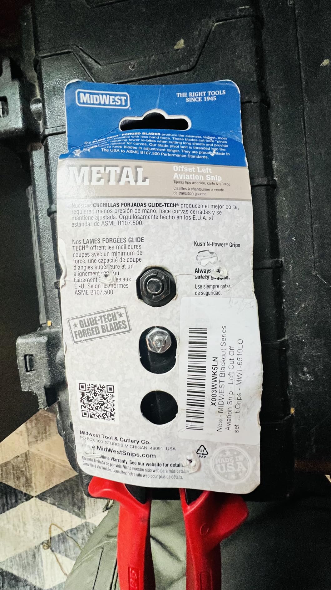 MIDWEST Blackout Aviation Snips, Left Cut Offset, Tin Snips customer photo 1