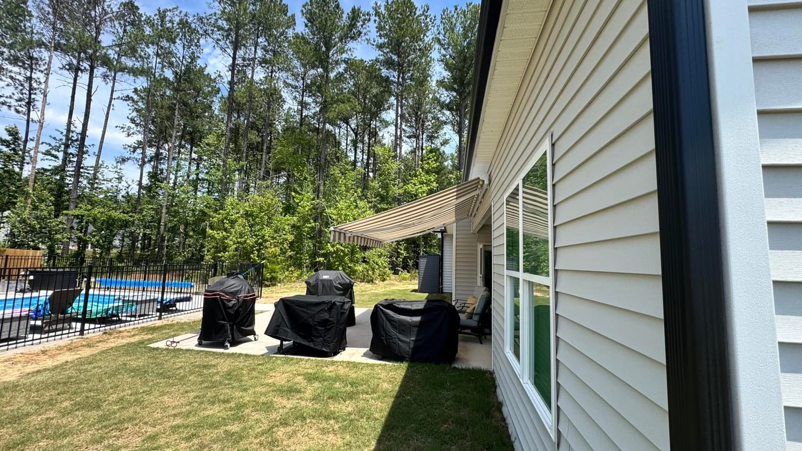 14'x10' Motorized Patio Retractable Awning | Luxury Series | Premium Quality, 100% Solution-Dyed European Acrylic UV Sun Shade, Color: Sunny Yellow Stripes, EA1410-A423H2 customer photo 1