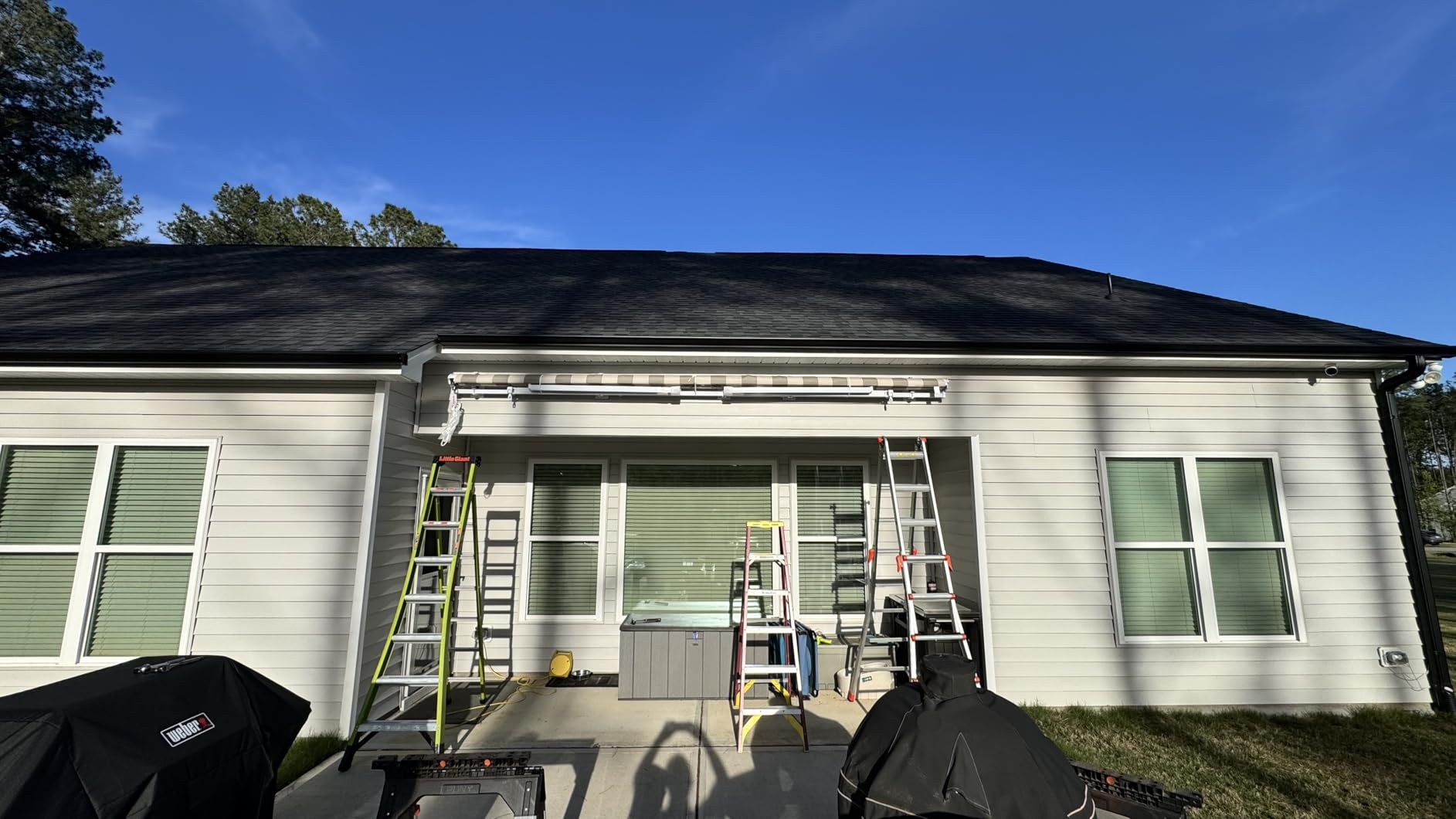 Luxury Series, 12'x10' Electric Retractable Awning, Premium Quality Fully Assembled UV+ Sun Shade Canopy, Brick Red Stripes, EA1210-A430H2 customer photo 1