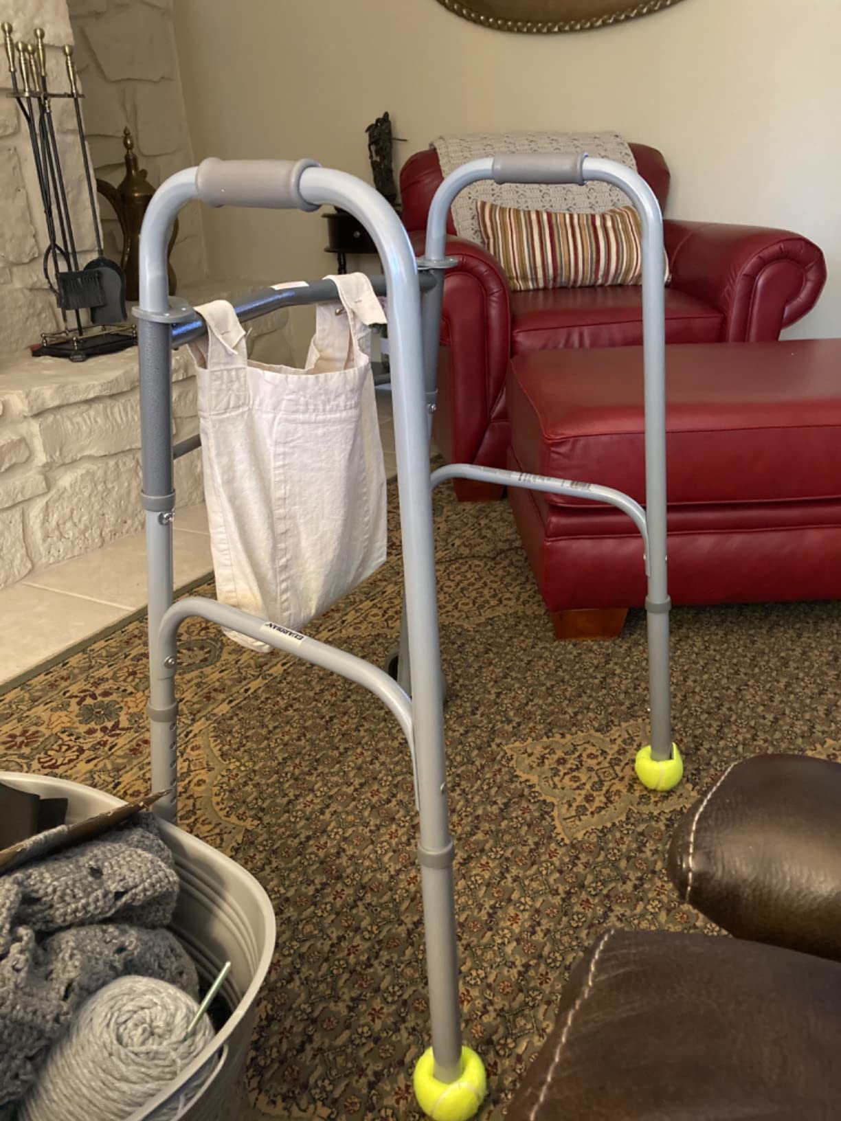 Medline Two-Button Folding Walker for Seniors, 5