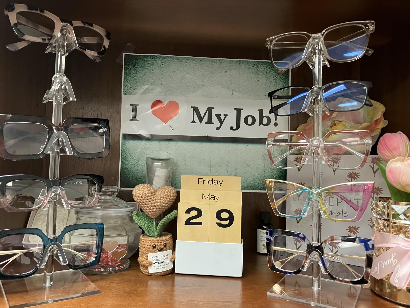 MOOCA 2-Piece Acrylic Eyewear Display Stand, Holds 4 Frames customer photo 1