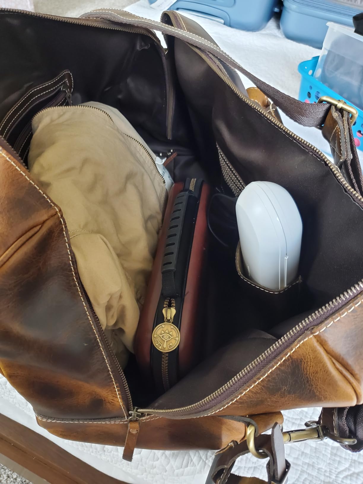 Handmade Leather Travel Duffel Bag - Airplane Underseat Carry On Bags by Rustic Town customer photo 2