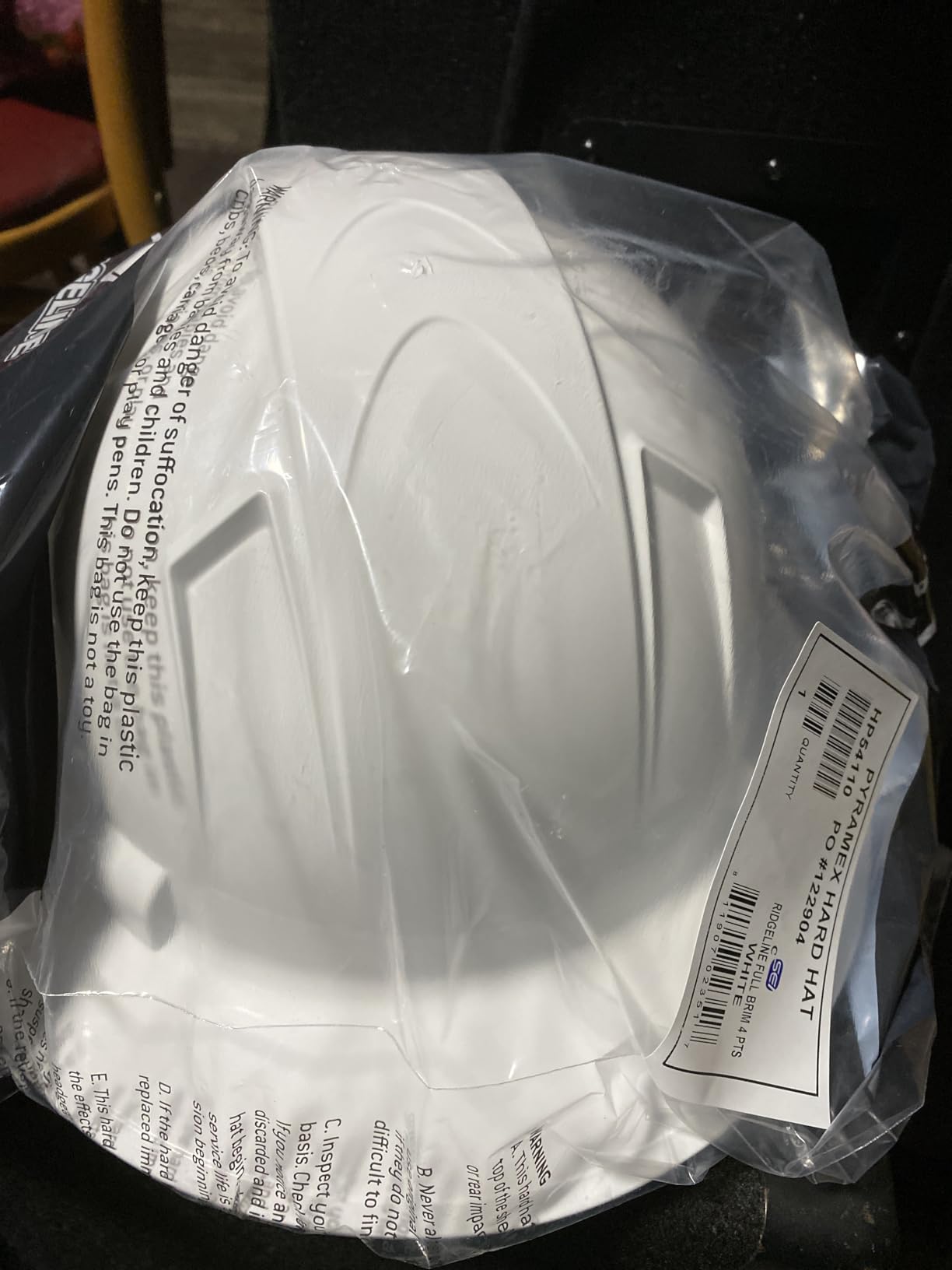 Pyramex Ridgeline Full Brim Hard Hat 4 Point Ratchet Matte Black Graphite Pattern customer photo 2