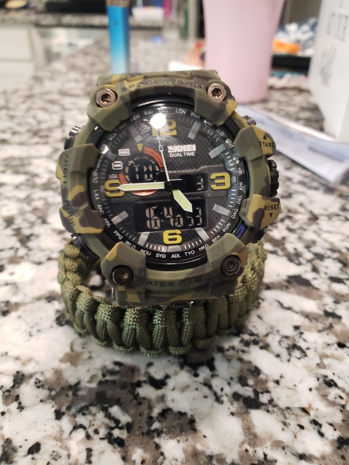 Men's Large Face Outdoor Sports Watches Military S-Shock Watch Waterproof, Backlight, Alarm, Stopwatch Features - Rugged Wristwatch for Training, Hiking, and Adventure customer photo 1