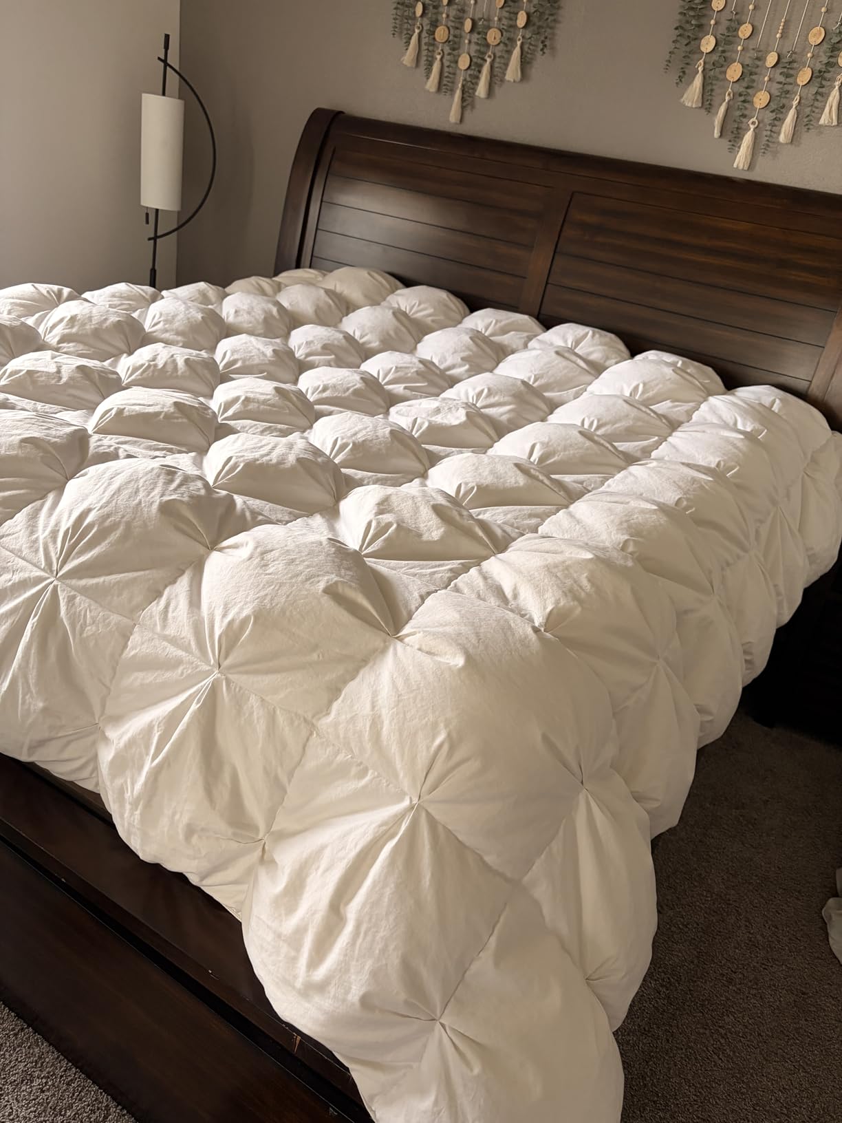 puredown Goose Down Comforter Full/Queen Size 800 Fill Power, 100% Cotton Winter Oversized Duvet Insert 700 Thread Count, Heavyweight Cloud Fluffy Pinch Pleat Extra Warmth customer photo 2