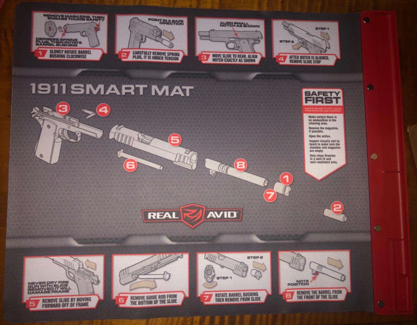 Real Avid Smart Gun Cleaning Mats – Oil-Resistant 19x16 Workbench Pads with Magnetic Parts Tray & Illustrated Guides for Glock, SIG P365, 1911 and M&P customer photo 2