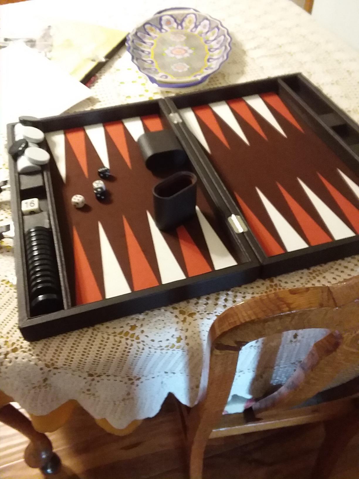 19-inch Premium Backgammon Set - Dark Brown Board customer photo 1