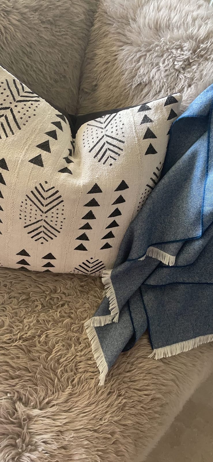 100% Baby Alpaca Wool Herringbone Weave - Limited Production Ethically Sourced Throw Blanket Warmer Than Wool - Decorative Comfy Blanket for Couch, Sofa, or Beds - Off-White/Cream customer photo 1