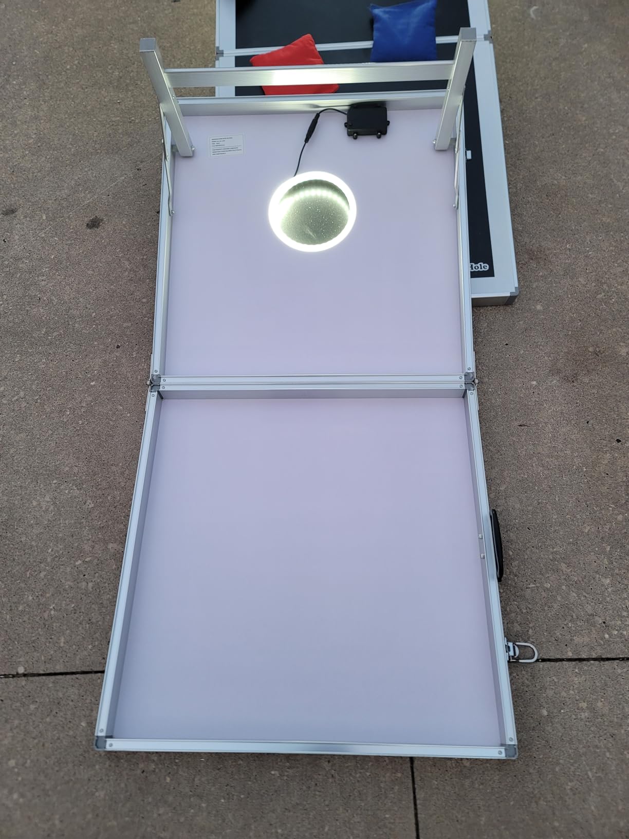 GoSports 4 x 2 ft Ultra Portable Cornhole Board Set - Choose LED Lights or Standard - Regulation Size Corn Hole Games for Adults, Perfect for Tailgating and Camping - Includes 8 Bean Bags & Rules customer photo 1