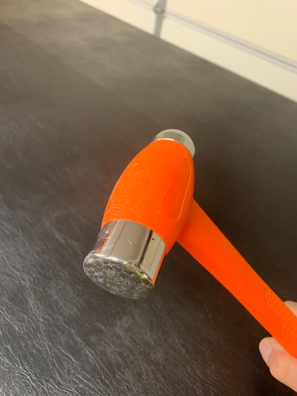 XtremepowerUS 32oz Dead Blow Hammer Dual Head 2lbs Pound Ball Peen and Flat Face for Metalworking Auto Repair, Striking with Non Slip Grip Handle, 2-Pounds, Orange customer photo 1