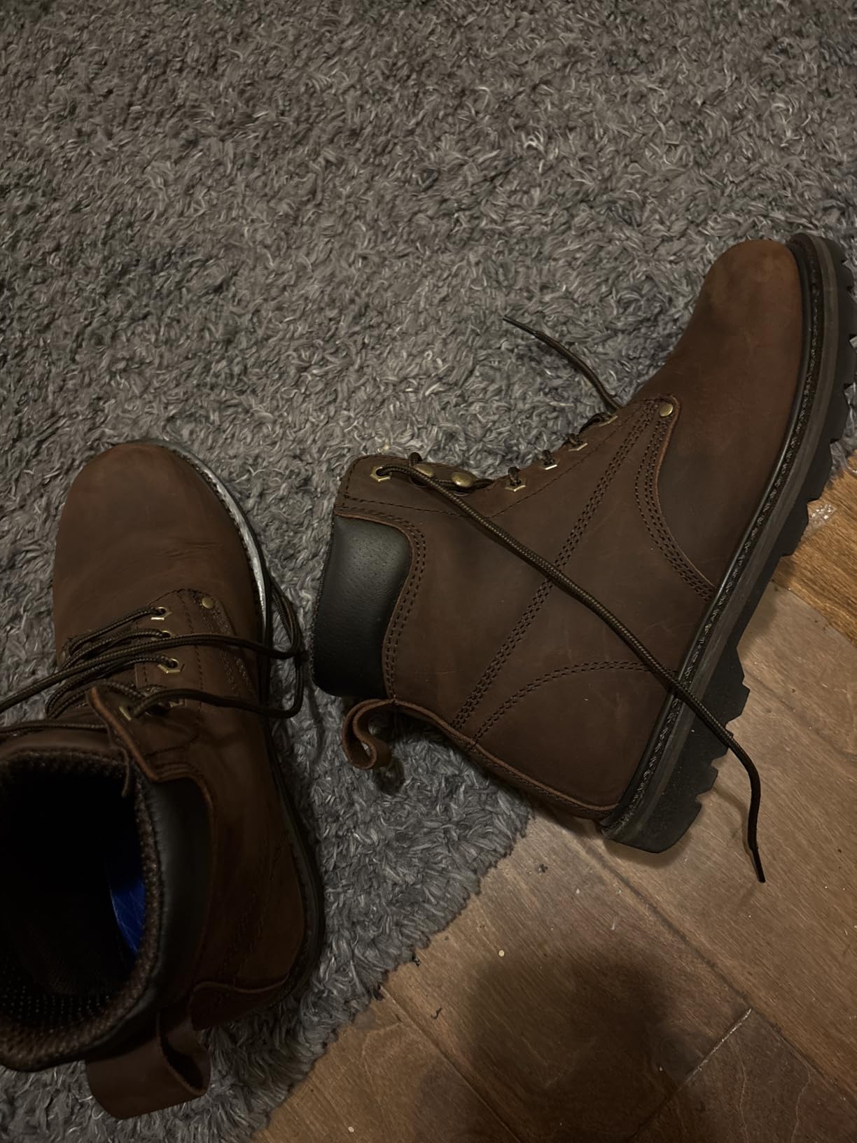 Work Boots for Men Soft Toe - 6inch Leather Boots for Construction Rubber Sole Working botas de trabajo para hombre,