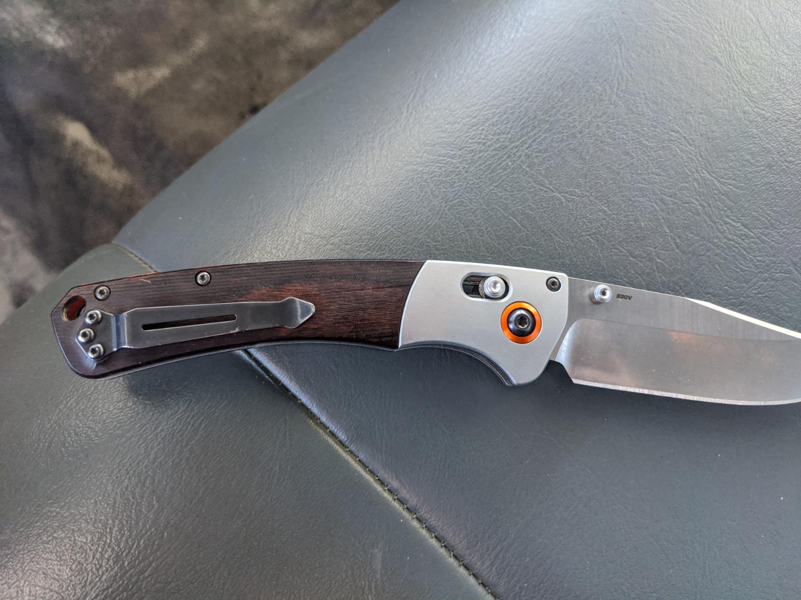 Benchmade Crooked River Hunting Knife, S30V Steel Blade (15080-2) | Dark Brown Wood handle with black bolster, Clip-Point blade customer photo 2