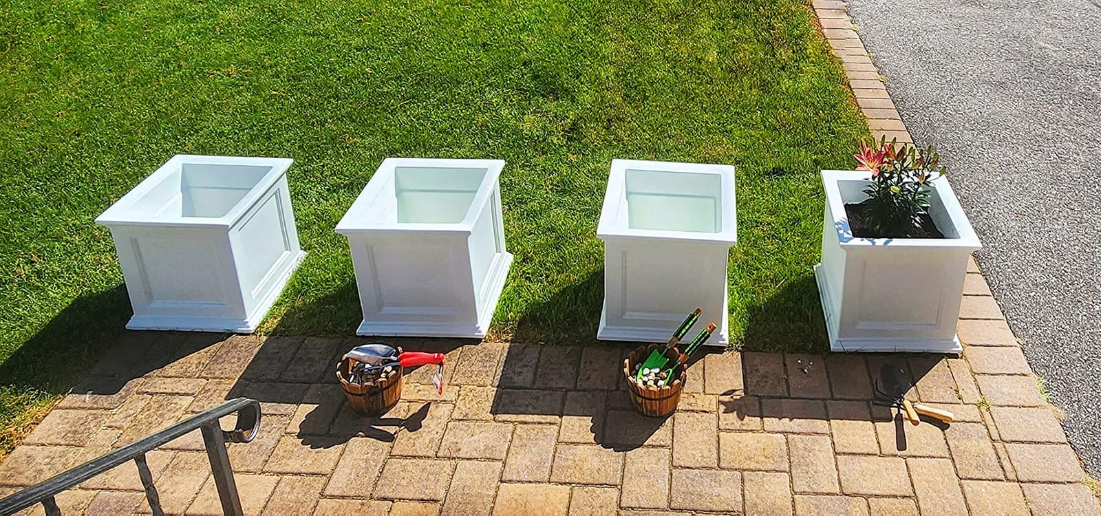 Mayne Fairfield 20in Self-Watering Square Planter, Espresso | Self-watering, All season, Fade resistant, Double-wall design, 15-year warranty customer photo 1
