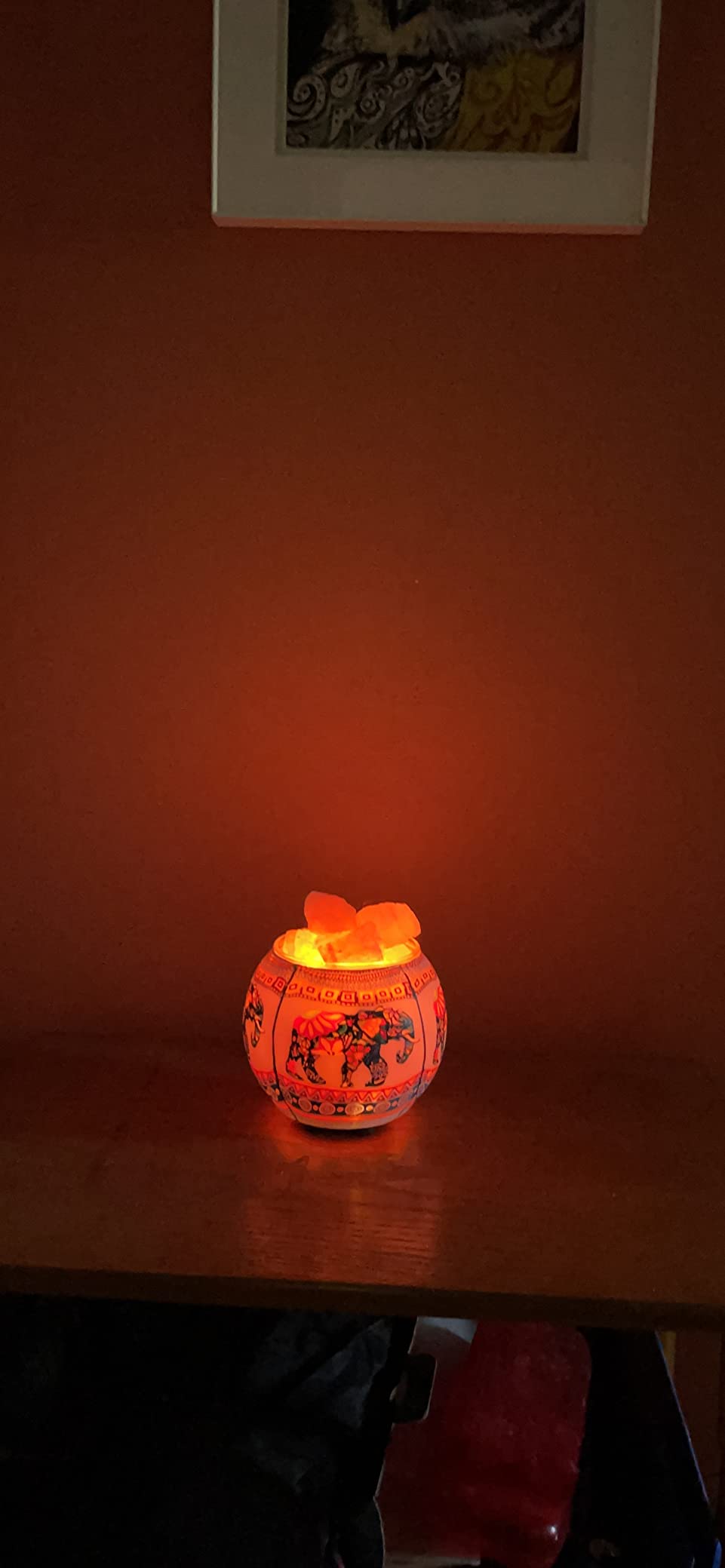 Himalayan CrystalLitez Himalayan Salt Lamp with UL Listed Dimmer Cord, Original Salt Crystals in A Handcrafted Artisan Bowl, Aromatherapy Salt Lamp (Ethnic Tribal Sun) customer photo 2