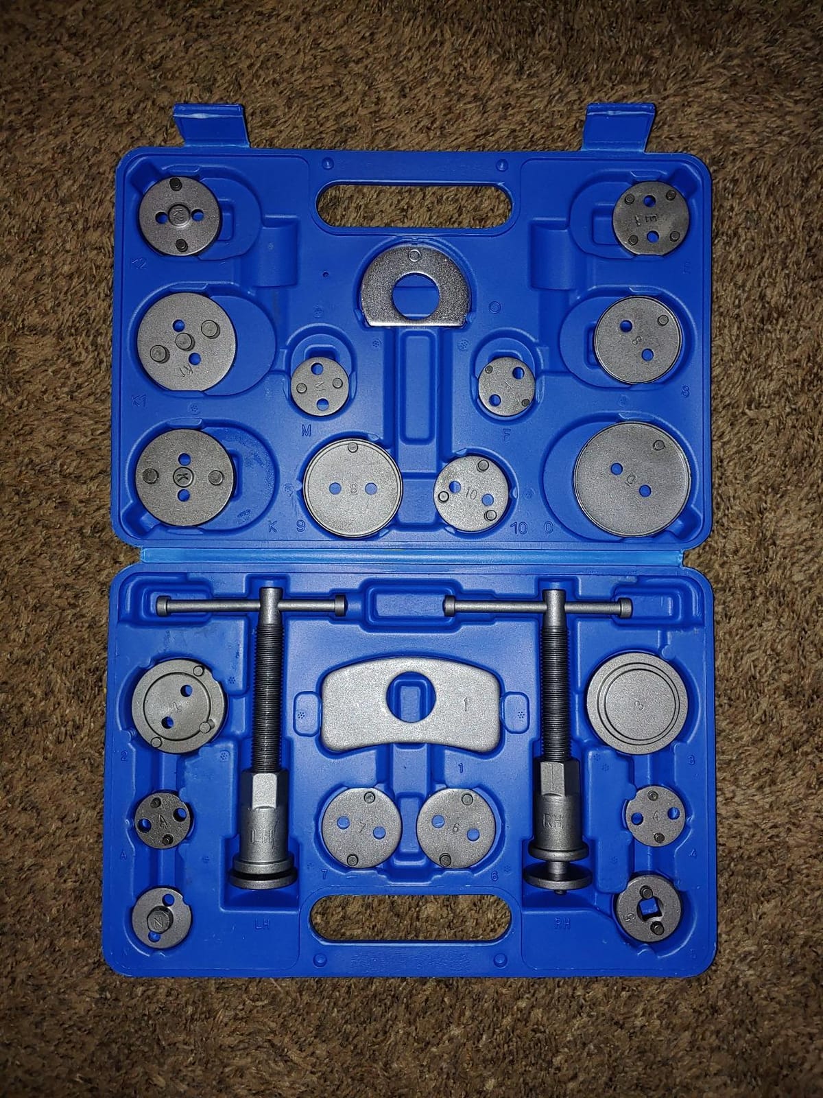OMT 24pc Brake Caliper Compression Tool with Adapters & Hangers, Sandblast | 1045 Steel Construction; Full Multi Piece Set for Most Vehicles; Thrust Bolt Assemblies; Precision Auto Repair customer photo 1