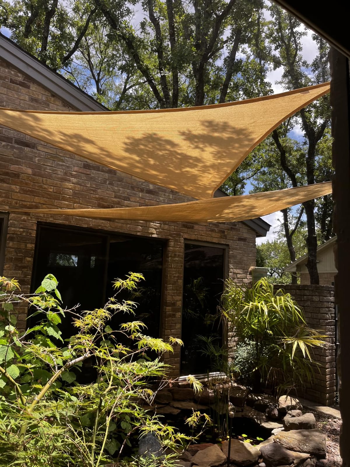 Shade&Beyond 16'X16'X16' Sun Shade Sail Sand Triangle | 95% UV Block, Curved Edge, Permeable Canopy for Patio Yard Deck Pergola, Custom Size Available customer photo 2