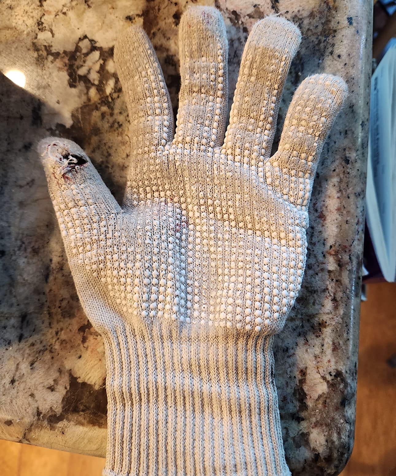 NoCry Superior Heavy Duty Cut Resistant Work Gloves with Grip Dots, Level 5 customer photo 1