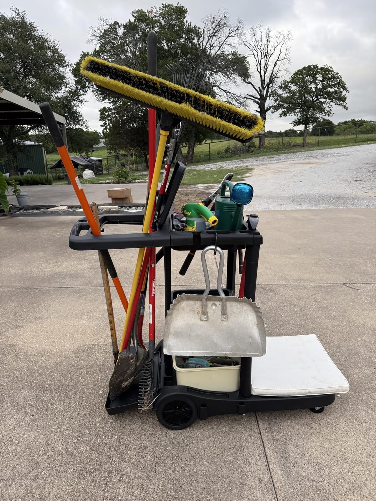 Commercial Housekeeping cart Janitorial cart with Cover and Vinyl Bag, L 52