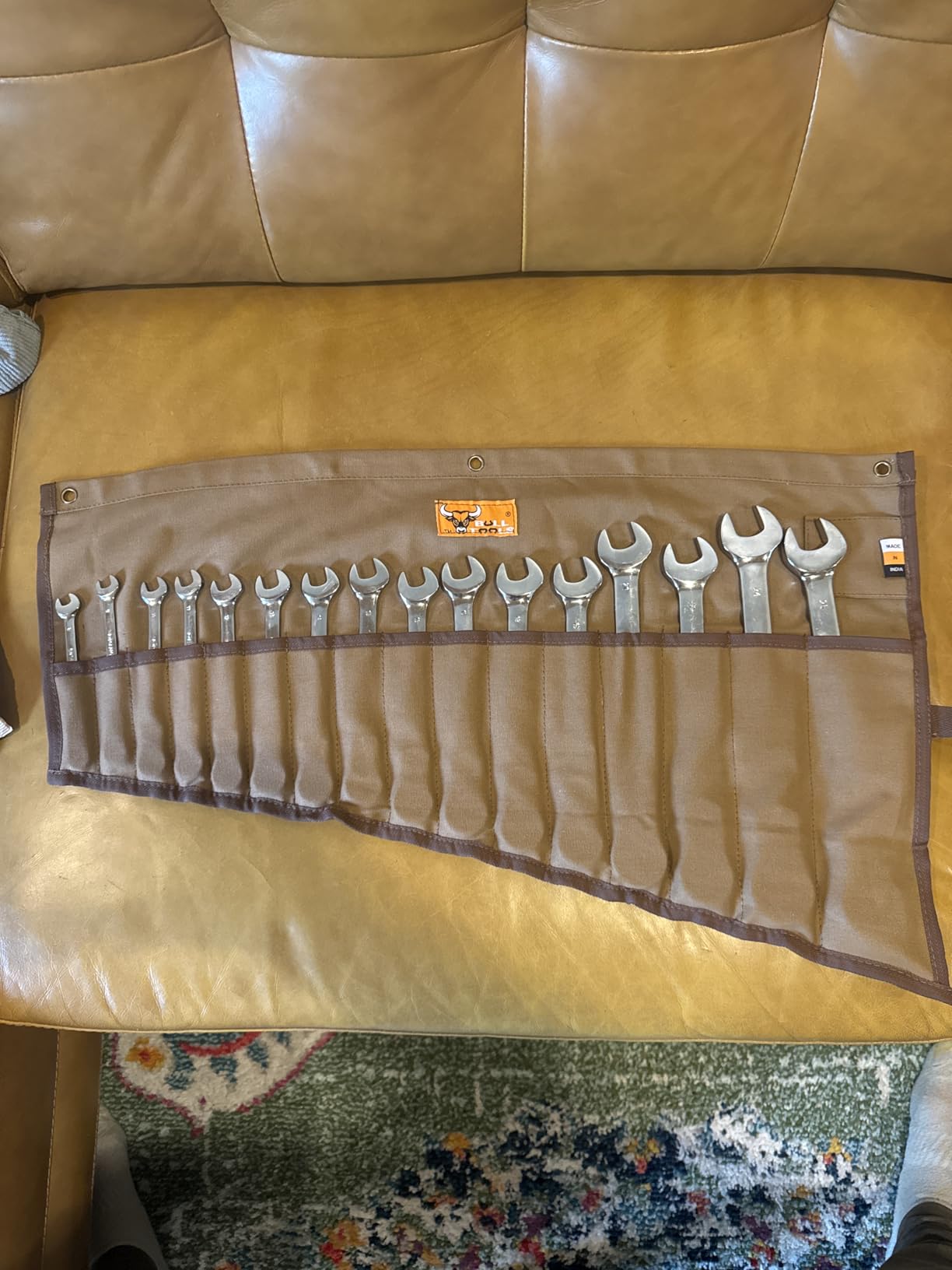 BULL TOOLS Roll Up Tool Bag Organizer 16 Pockets Metric & SAE Wrench Organizer Heavy Duty Cotton Duck Canvas, Handcrafted, Compact Tool Pouch for Easy Storage - (Tools Not Included) customer photo 1
