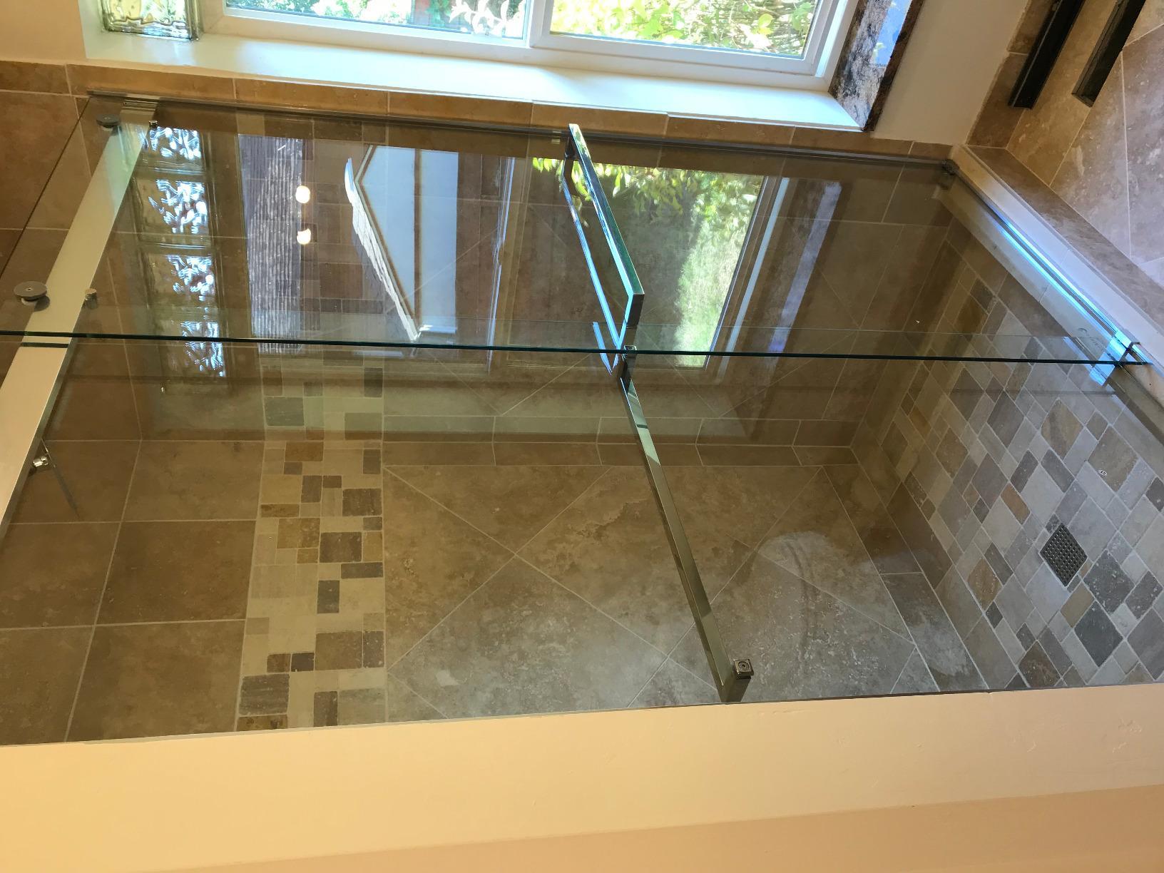 DreamLine Essence Frameless Bypass Sliding Shower Door in Brushed Nickel, 56-60 in Width, 76 in Height, 5/16 in. (8 mm) Certified Clear Tempered Glass, SHDR-6360760-04 customer photo 1