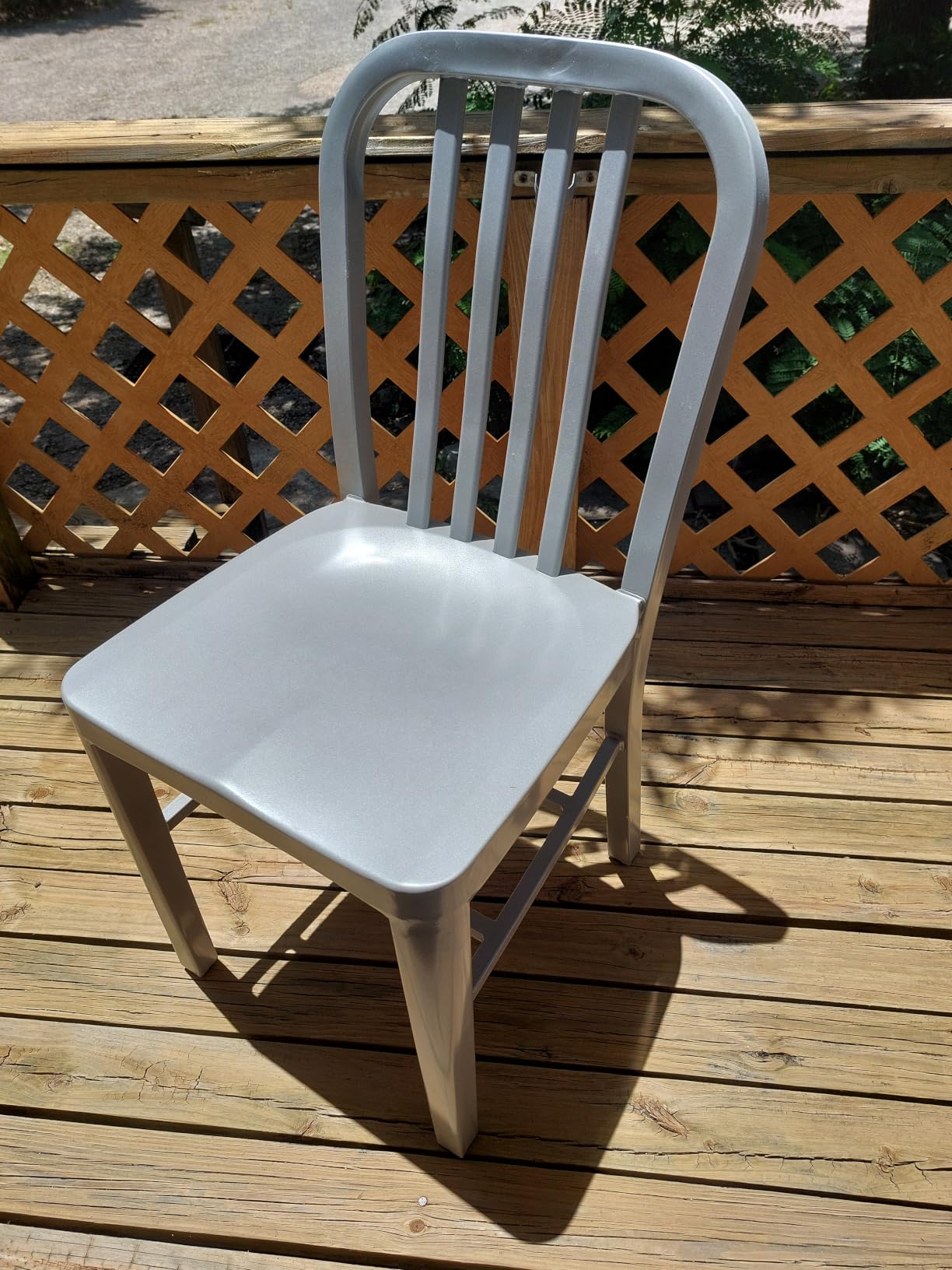 Flash Furniture Gael Indoor/Outdoor Modern Metal Dining Chairs, Commercial-Grade Galvanized Steel Restaurant Chairs, Set of 2, Silver customer photo 1