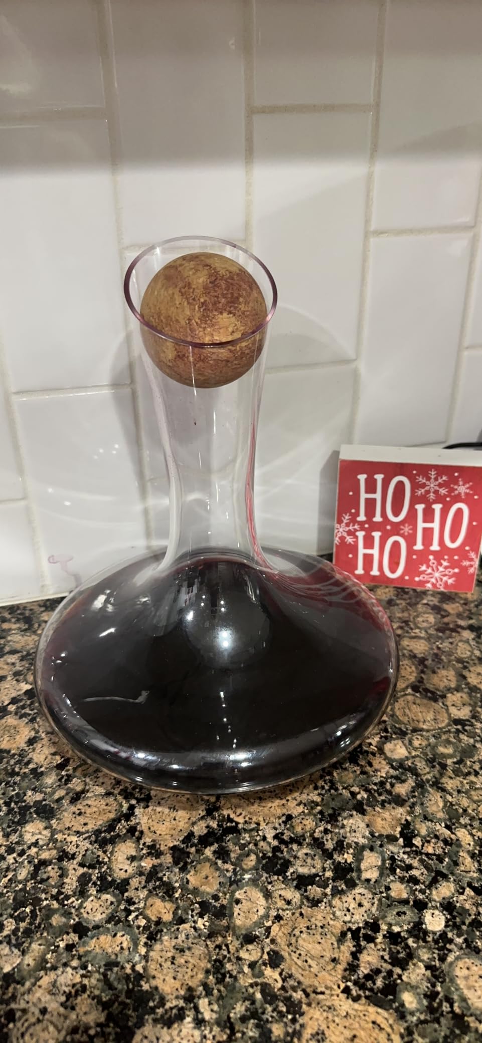 Wine Decanter & Accessories (Cork Stopper + Cleaning Beads) - 100% Lead-Free Crystal Wine Carafe – Unique Gift Idea customer photo 2