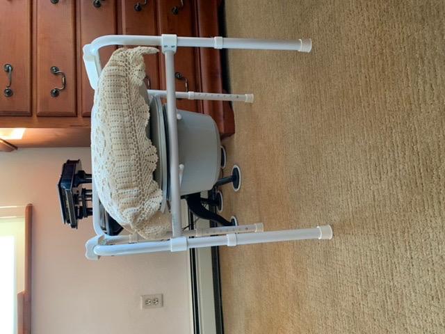 Vive Bedside Commode Toilet Chair (Folding) - 350 lb Capacity, Safety Rail, Shower Chair - 3 in 1 Heavy Duty Bariatric Bucket with Padded Arms, Tight Lid – Portable Seat for Home - Steel customer photo 2