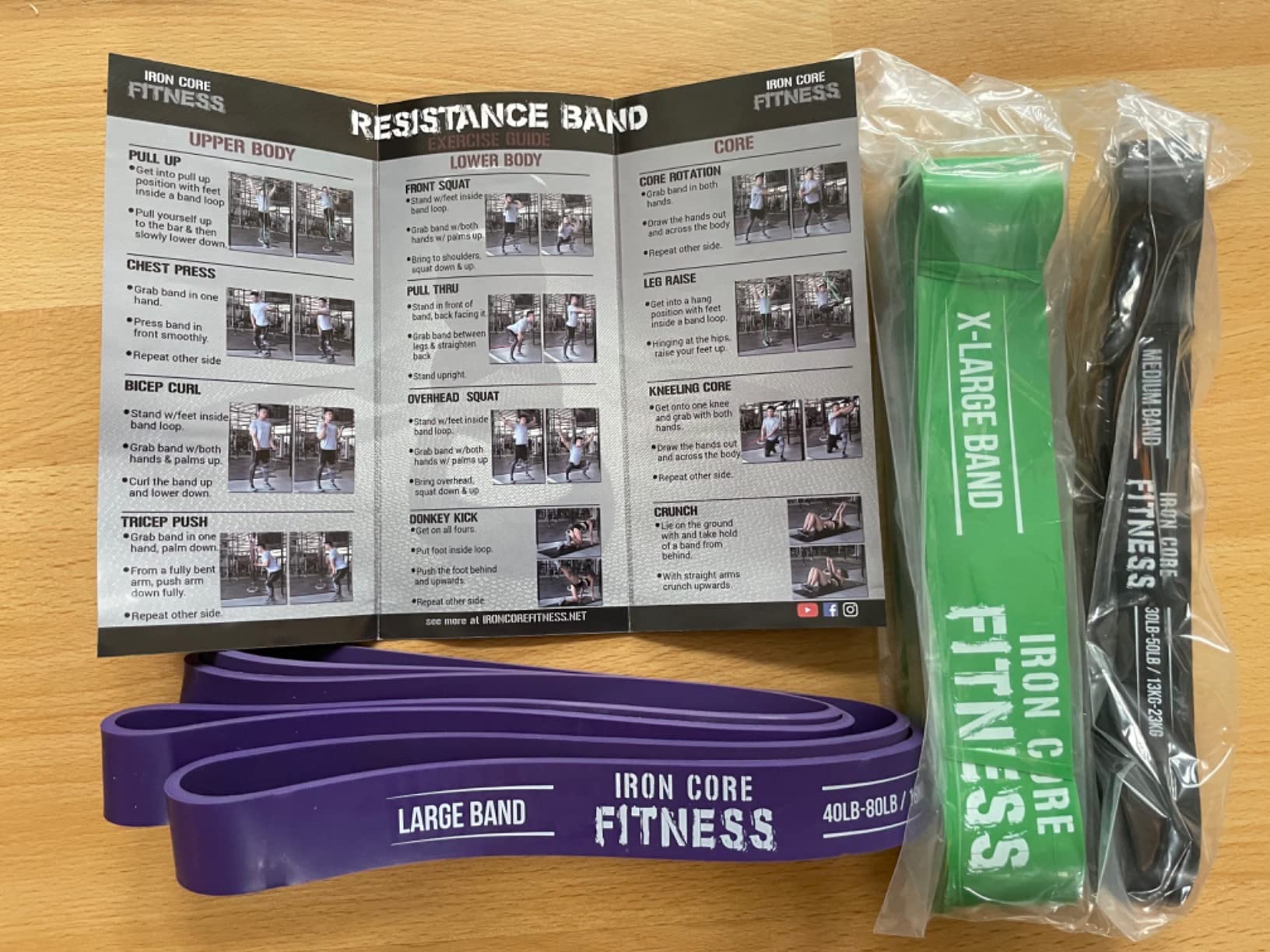 Iron Core Fitness Pull Up Assistance Resistance Bands - Long Loop Power Bands for Men and Women - Strength Power Flexibility Training at Home & Gym customer photo 2