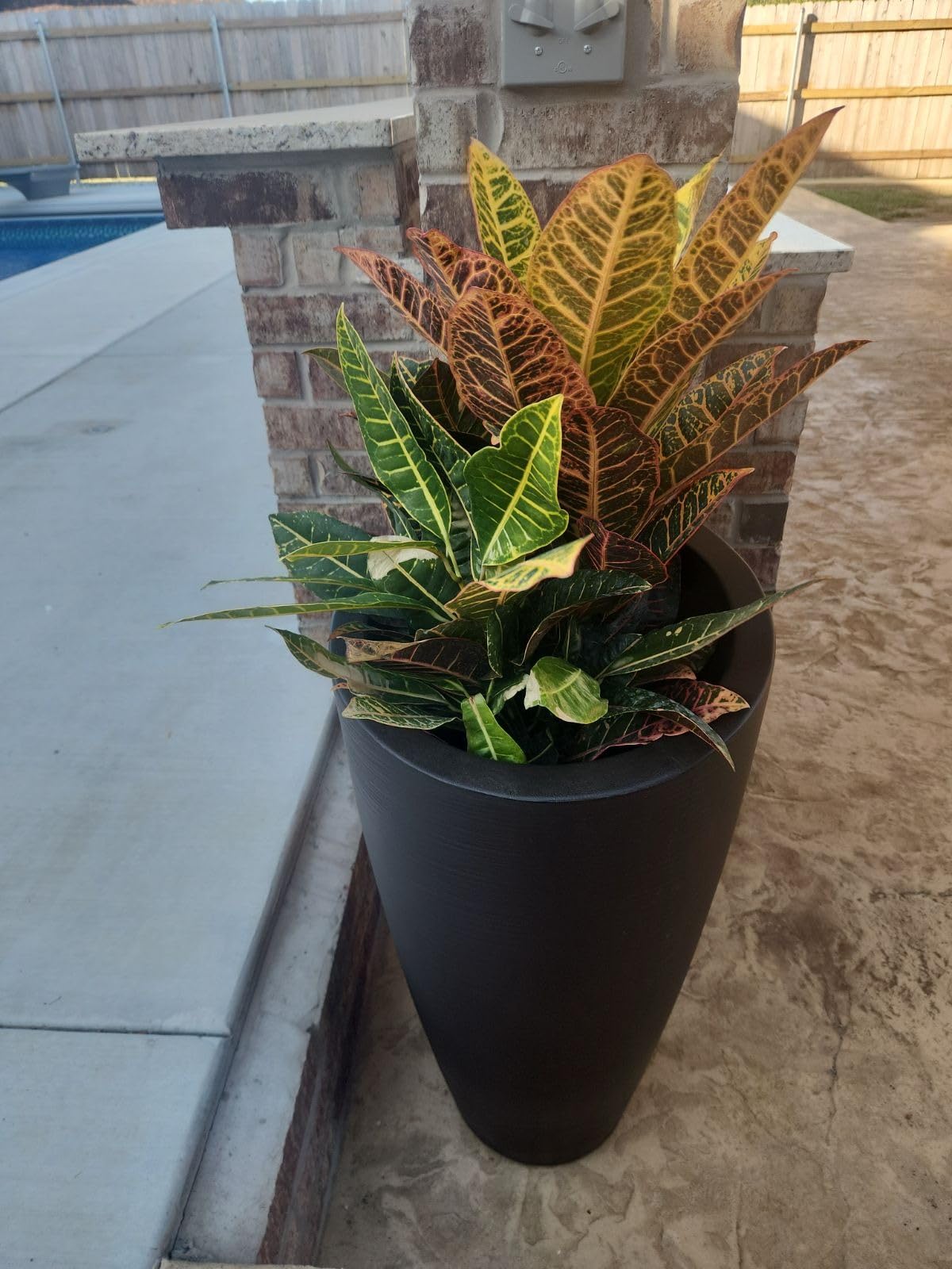 Mayne Modesto 30in Round Modern Planter, Neptune Blue | All season, Indoor/Outdoor, Double-wall design, Fade resistant, 15-year warranty customer photo 2